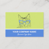 眼鏡付きヒップスター猫ビジネスカード 名刺 (正面)