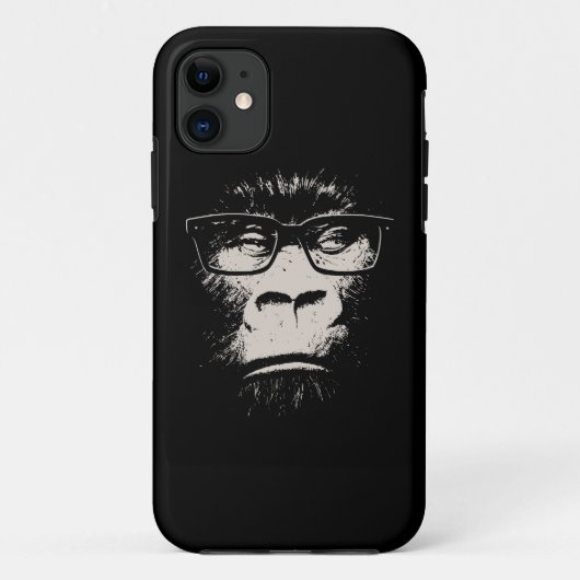 眼鏡付きヒップスター・ゴリラ Case-Mate iPhoneケース (裏面)