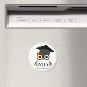 眼鏡付きフクロウ |クラス2015卒業マグネット マグネット (インサイチュ (食洗機))