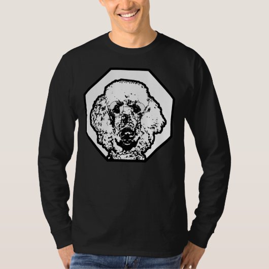 眼鏡付きプードル頭が切れる知的犬ブリー Tシャツ (正面)