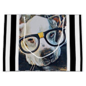 眼鏡付き愛らしい犬抱き枕 ラージペーパーバッグ (正面)