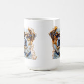 眼鏡付き愛らしい犬 コーヒーマグカップ (中央)