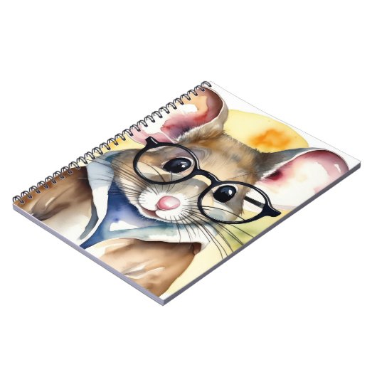 眼鏡付き水色マウス ノートブック (左側)