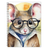 眼鏡付き水色マウス ノートブック (正面)