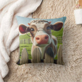 眼鏡付き漫画の牛 クッション (ブランケット)