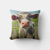 眼鏡付き漫画の牛 クッション (正面)