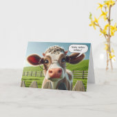 眼鏡付き牛誕生日液 カード (黄色い花)