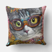 眼鏡付き猫 クッション (裏面)