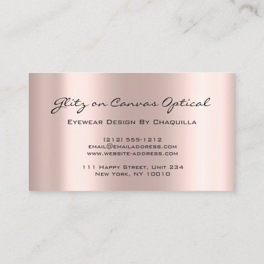 眼鏡光学式眼鏡検査バラ赤面 名刺 (裏面)