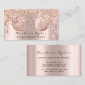 眼鏡光学式眼鏡検査バラ金ゴールド 名刺 (正面/裏面)