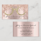 眼鏡光学式眼鏡検査バラ金ゴールド 名刺 (正面/裏面)