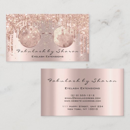 眼鏡光学式眼鏡用ピンクローズ 名刺 (正面/裏面)