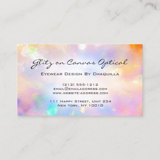 眼鏡光学式眼鏡自筆法 名刺 (裏面)