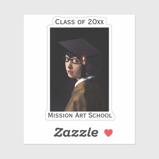 眼鏡卒業の少女 シール (シート)