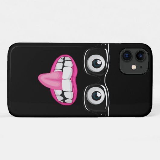 眼鏡及び口の眼球 Case-Mate iPhoneケース (裏面(横))