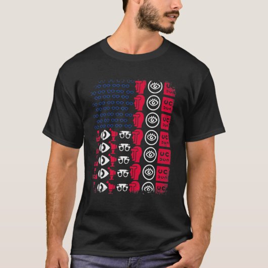 眼鏡士ツール アメリカ国旗 誇り 7月4日 独立記念日 眼鏡技師 Tシャツ (正面)