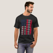眼鏡士ツール アメリカ国旗 誇り 7月4日 独立記念日 眼鏡技師 Tシャツ (正面フル)