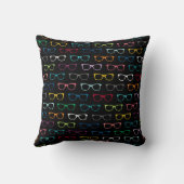 眼鏡多彩模様(黒) クッション (裏面)