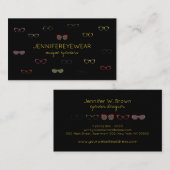 眼鏡専門店 黒 黄色 眼鏡屋 名刺 (正面/裏面)