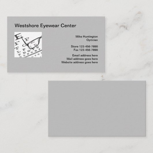 眼鏡店ビジネスカード 名刺 (正面/裏面)