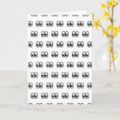 眼鏡横向き目絵文字パターン カード (黄色い花)