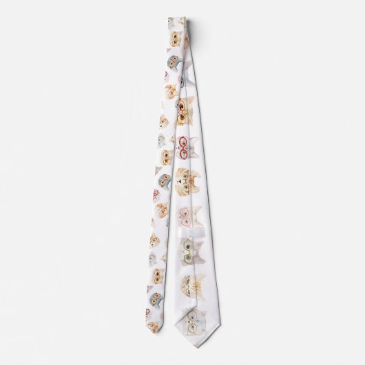 眼鏡猫(cat with glasses/gato com oculos) ネクタイ (裏面)