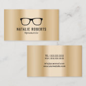 眼鏡用眼鏡モダン金ゴールド金属 名刺 (正面/裏面)