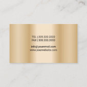 眼鏡用眼鏡モダン金ゴールド金属 名刺 (裏面)