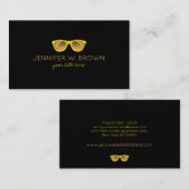 眼鏡眼鏡オプティシャン金ゴールドサングラス 名刺 (正面/裏面)