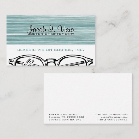 眼鏡眼鏡眼鏡検眼視モダン 名刺 (正面/裏面)