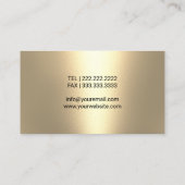 眼鏡眼鏡眼鏡眼鏡眼科医モダンブラック金ゴールド 名刺 (裏面)