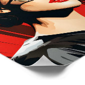 眼鏡着用クール女性のポートレート ポスター (角)