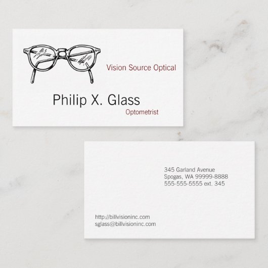 眼鏡装用光学ビジョン 名刺 (正面/裏面)
