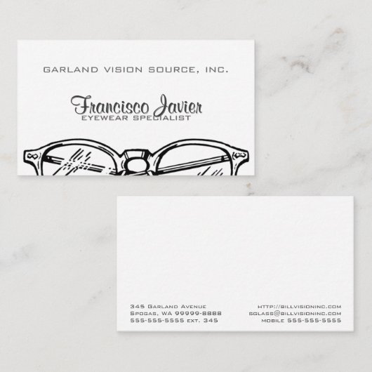 眼鏡装用光学ビジョン 名刺 (正面/裏面)