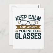 眼鏡要保求認する眼科医Calm ポストカード (正面/裏面)