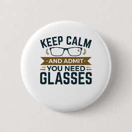 眼鏡要保求認する眼科医Calm 缶バッジ