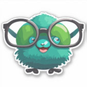 眼鏡間抜けシール付きモグラのブレイニアック シール (正面)