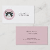 眼鏡頭が切れるをかけた白黒猫 名刺 (正面/裏面)