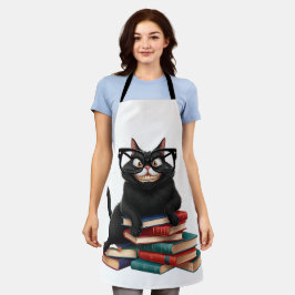 眼鏡頭が切れる入り黒猫 – カおもしろいートゥー エプロン
