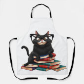 眼鏡頭が切れる入り黒猫 – カおもしろいートゥー エプロン (正面)