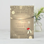 眼鏡、サンタハット、紙吹雪会社クリスマスパーティー 招待状 (スタンド正面)