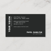 眼鏡、テストチャート眼科医ブラック&ホワイト 名刺 (裏面)