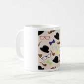 眼鏡、帽子、口ひげ コーヒーマグカップ (正面左)