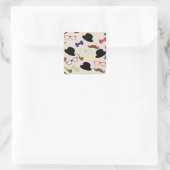 眼鏡、帽子、口ひげ スクエアシール (バッグ)