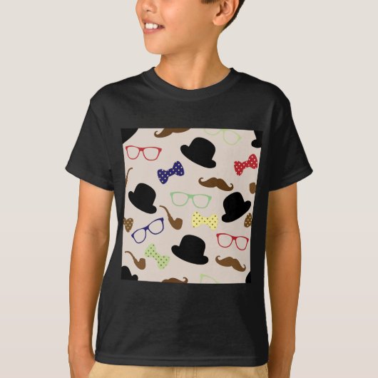 眼鏡、帽子、口ひげ Tシャツ (正面)