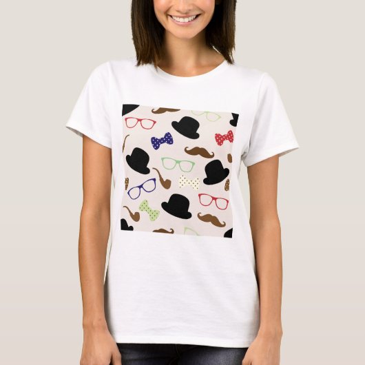 眼鏡、帽子、口ひげ Tシャツ (正面)
