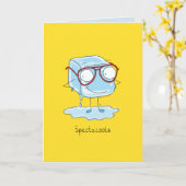 眼鏡 – 眼鏡グリーティングカード付きアイスキューブ カード (黄色い花)