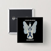 眼黒色腫認識度リボンエンジェルカスタムピン 缶バッジ (正面&裏面)