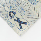 眼黒色腫認識度リボンフリースブランケット フリースブランケット (角)