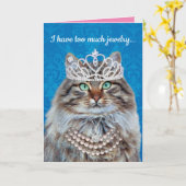 着おもしろい過ぎた猫ジュエリー カード (黄色い花)